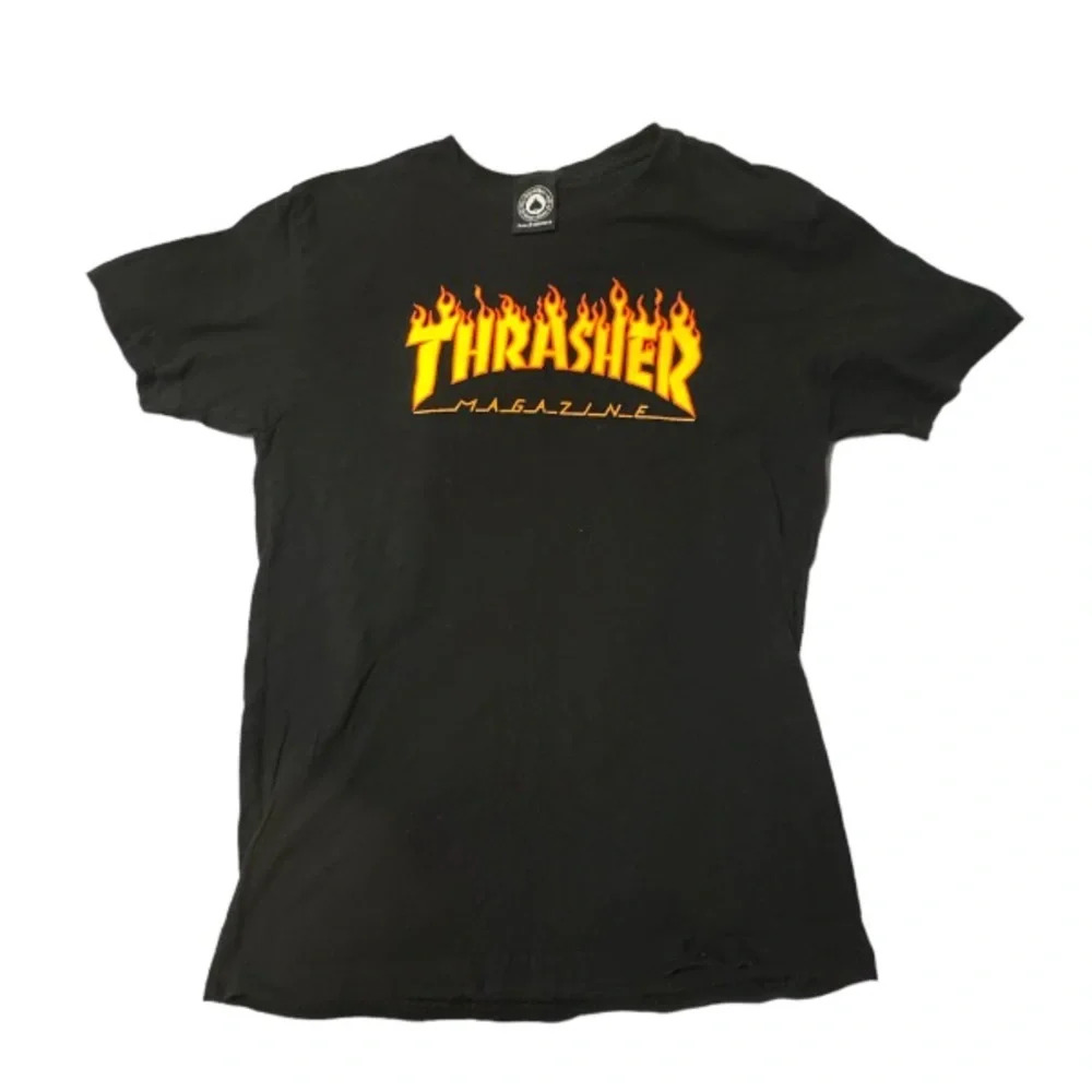 Thrasher Fire Flame TShirt Official Logo Monogram Classic Cotton Magazine Top M